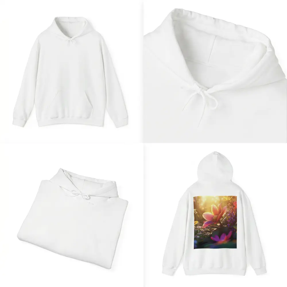 Pink Flowers Garden Warm Sunlight Glow – Hoodies