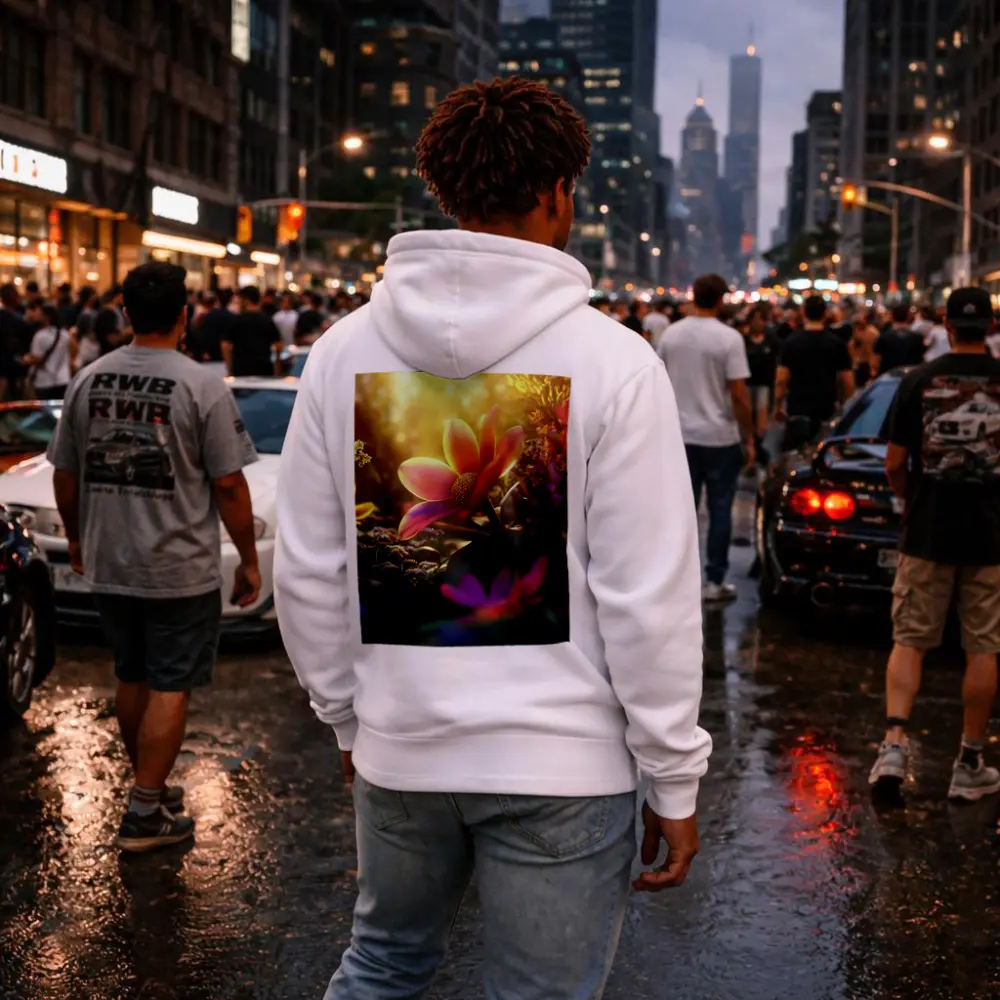 Pink Flowers Garden Warm Sunlight Glow – Hoodies