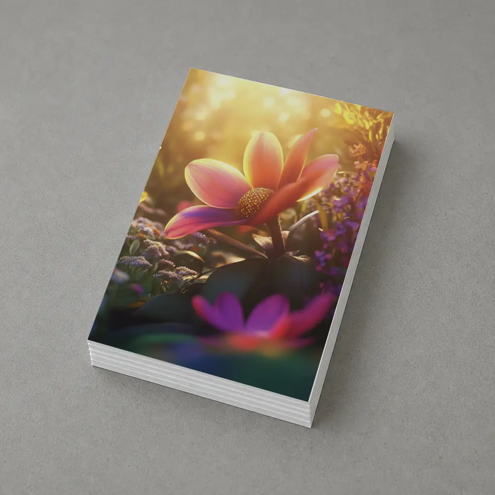Pink Flowers Garden Warm Sunlight Glow – Postcards
