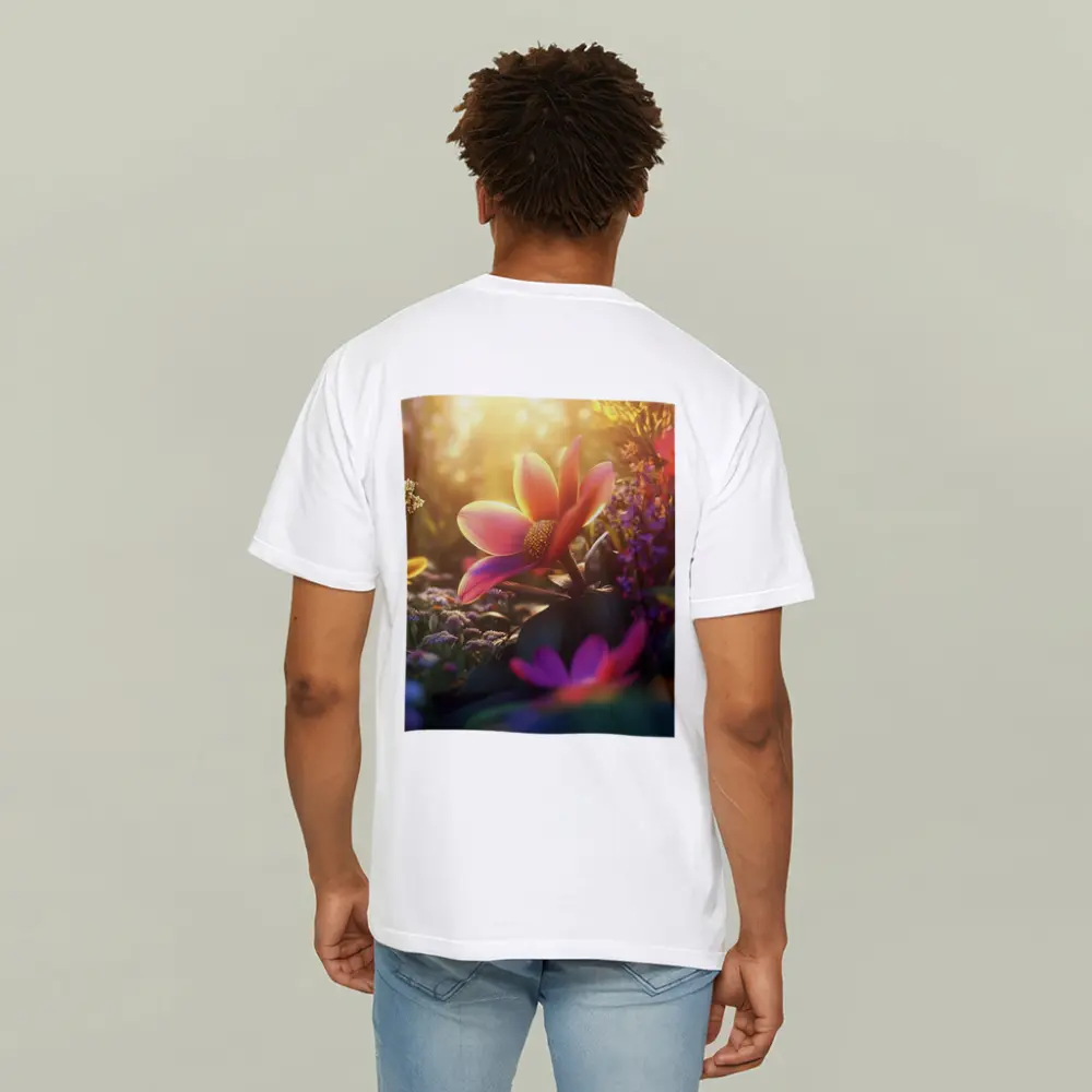 Pink Flowers Garden Warm Sunlight Glow – T-Shirts