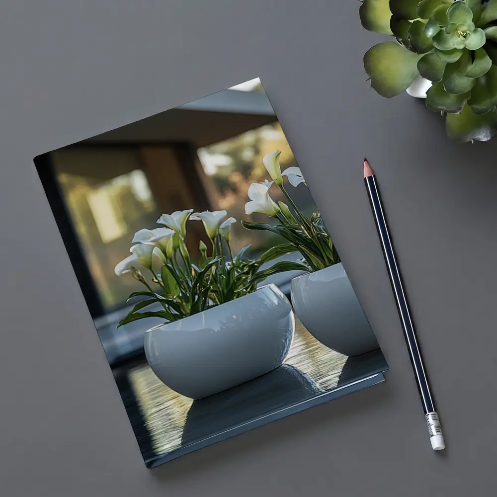 White Calla Lilies Modern Poolside Architecture – Notebooks