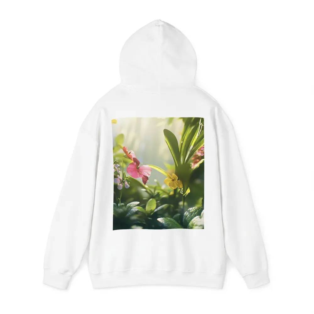Tropical Flowers Garden Sunlit Green Leaves – Hoodies