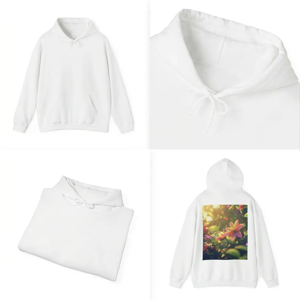 Pink Flowers Blooming In Sunny Garden – Hoodies