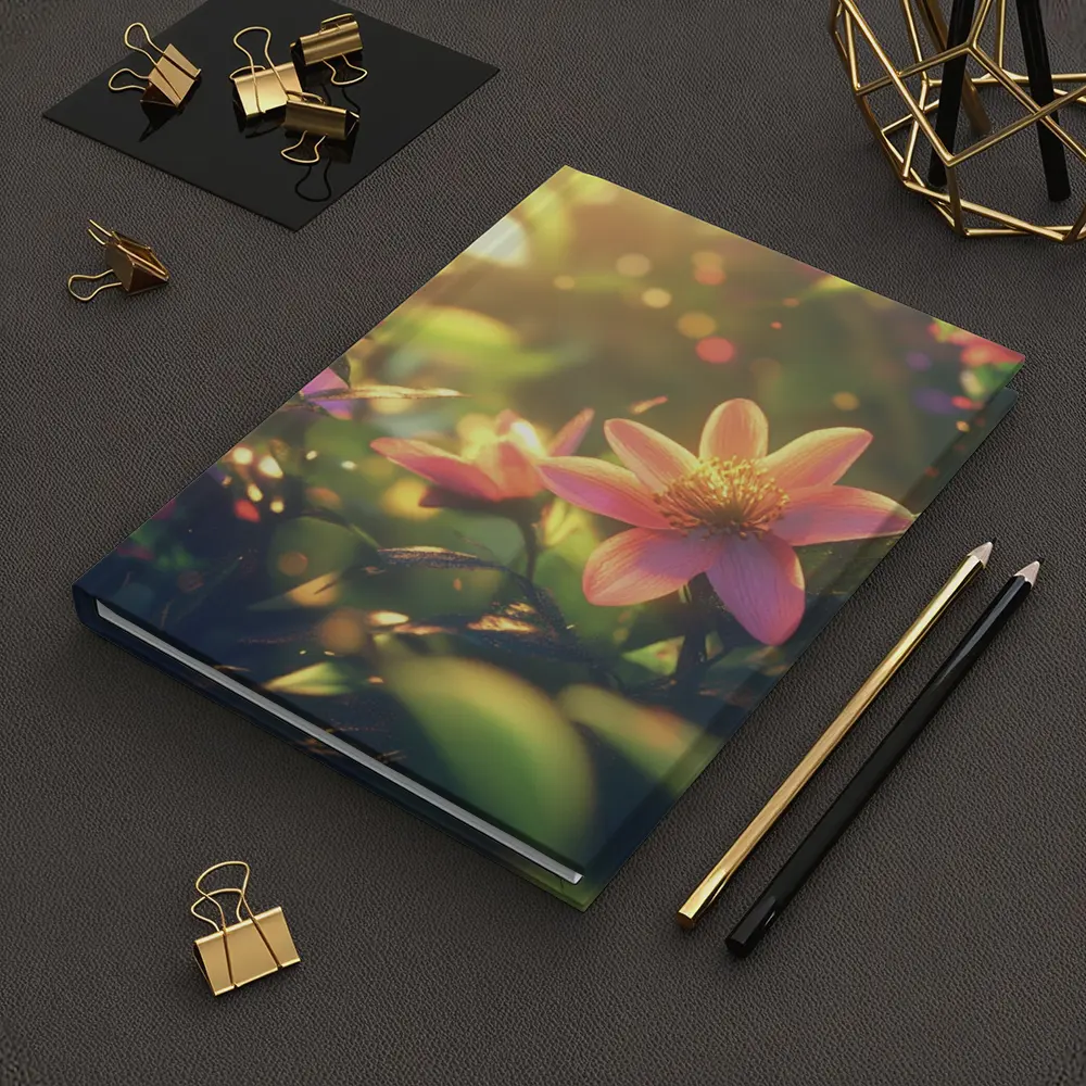 Pink Flowers Blooming In Sunny Garden – Notebooks