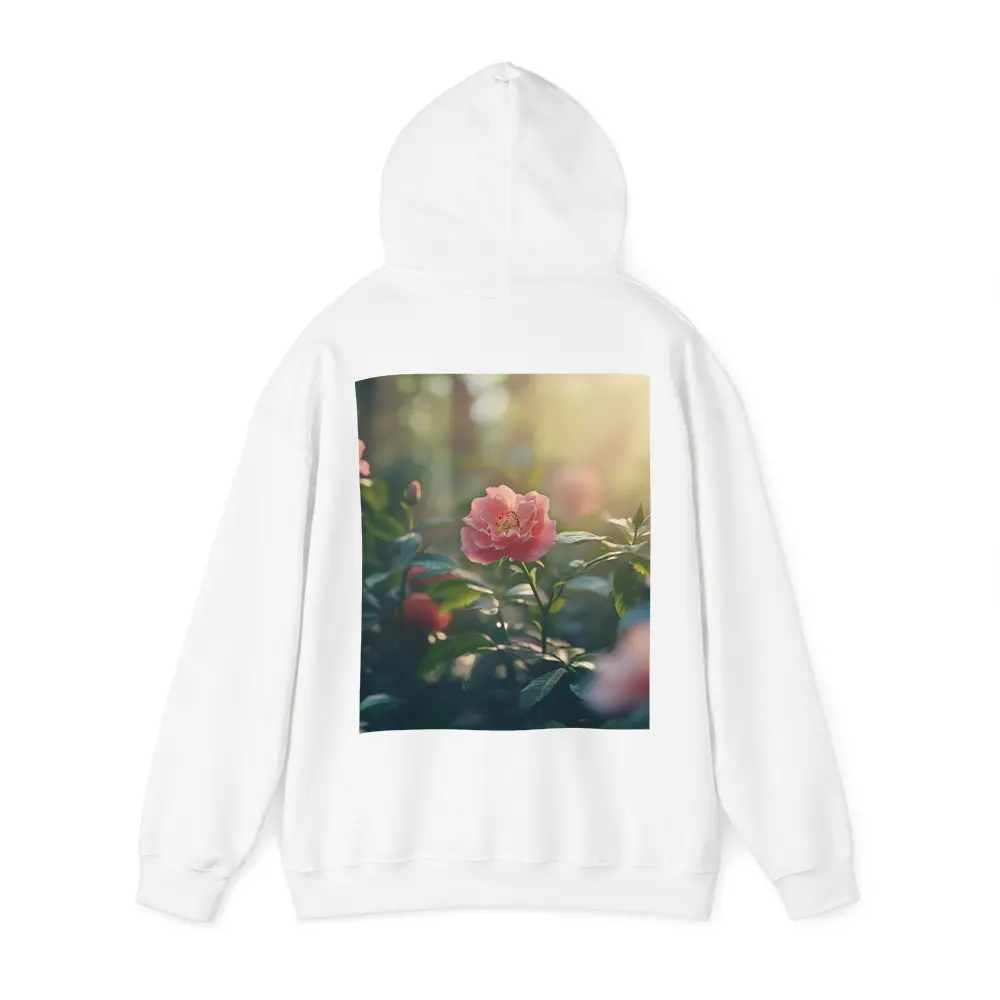 Pink Roses Blooming in Sunny Garden – Hoodies