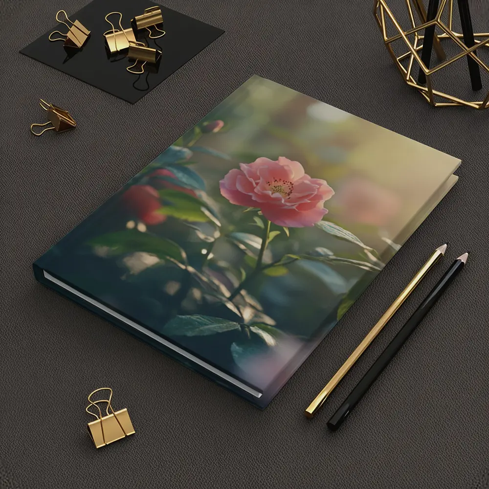 Pink Roses Blooming in Sunny Garden – Notebooks