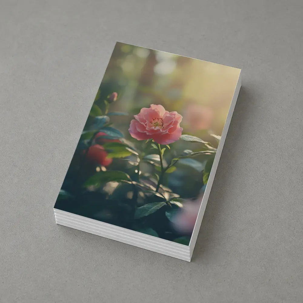 Pink Roses Blooming in Sunny Garden – Postcards