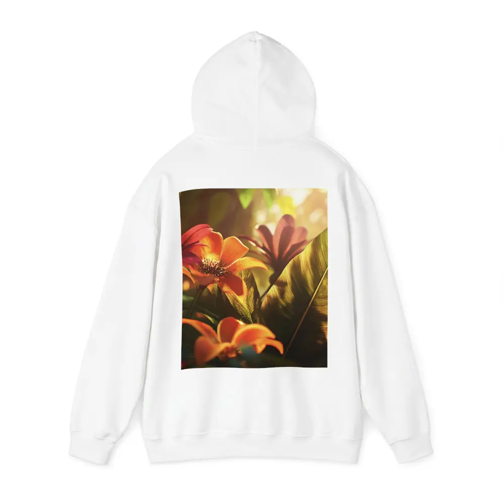 Tropical Flowers Warm Sunlit Garden Scene – Hoodies