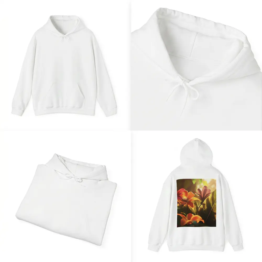 Tropical Flowers Warm Sunlit Garden Scene – Hoodies
