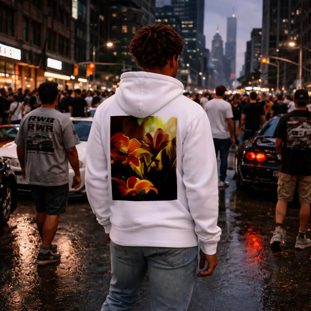 Tropical Flowers Warm Sunlit Garden Scene – Hoodies