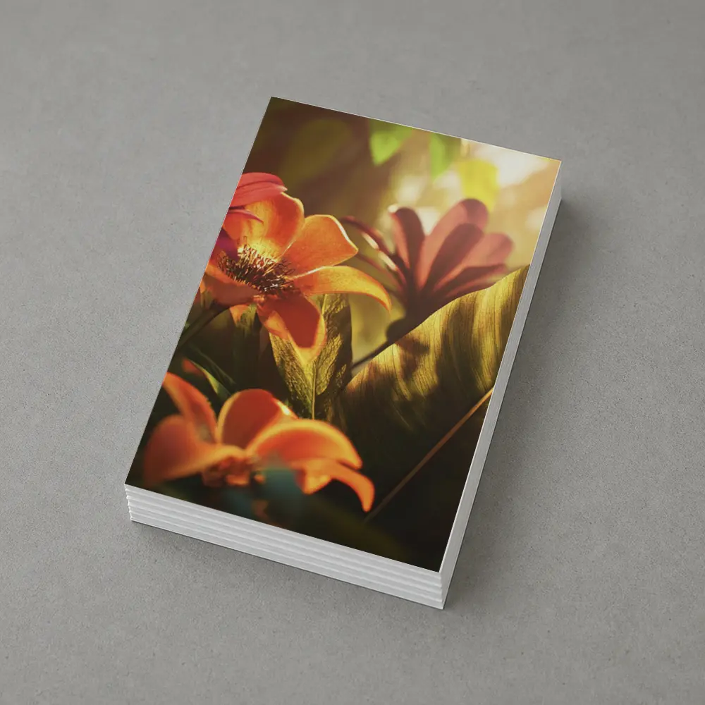 Tropical Flowers Warm Sunlit Garden Scene – Postcards