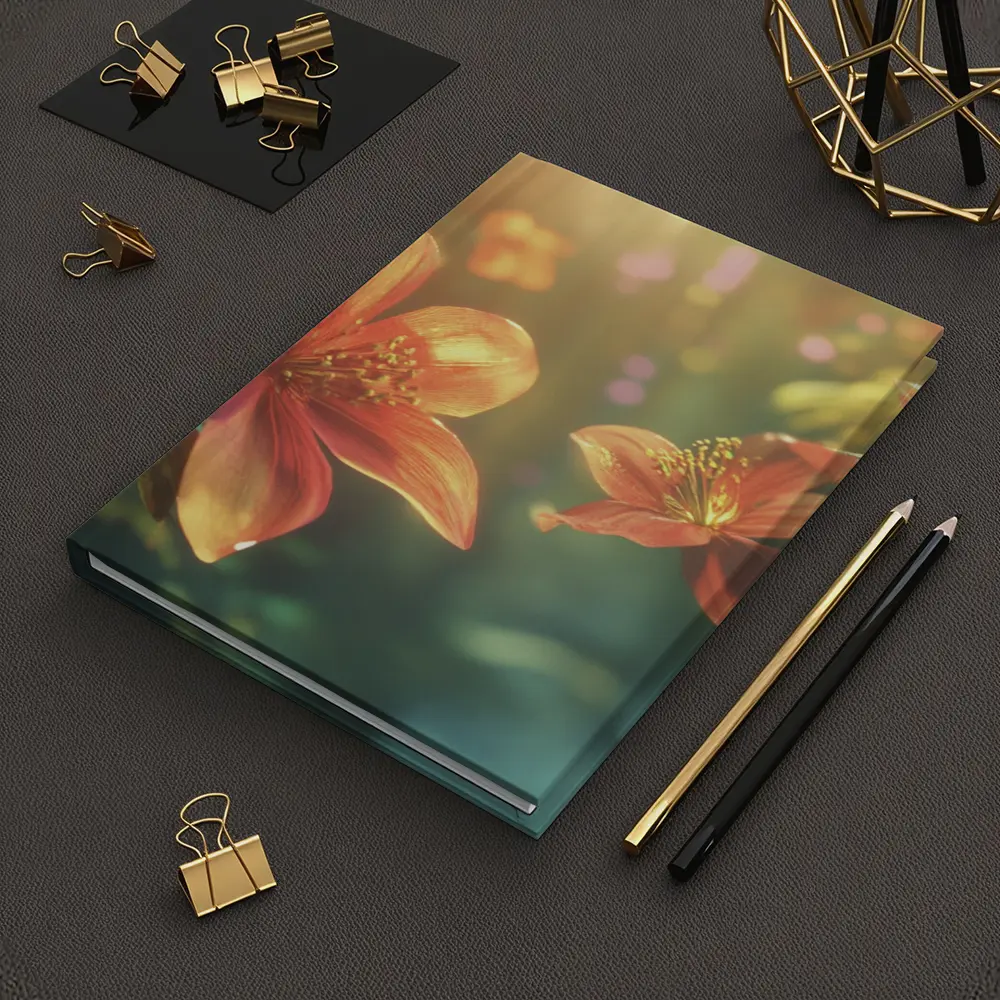 Orange Lilies Blooming in Sunlit Forest – Notebooks