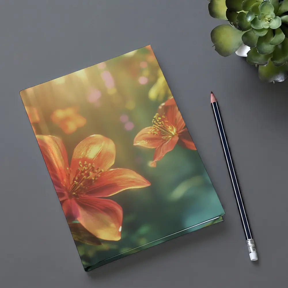 Orange Lilies Blooming in Sunlit Forest – Notebooks