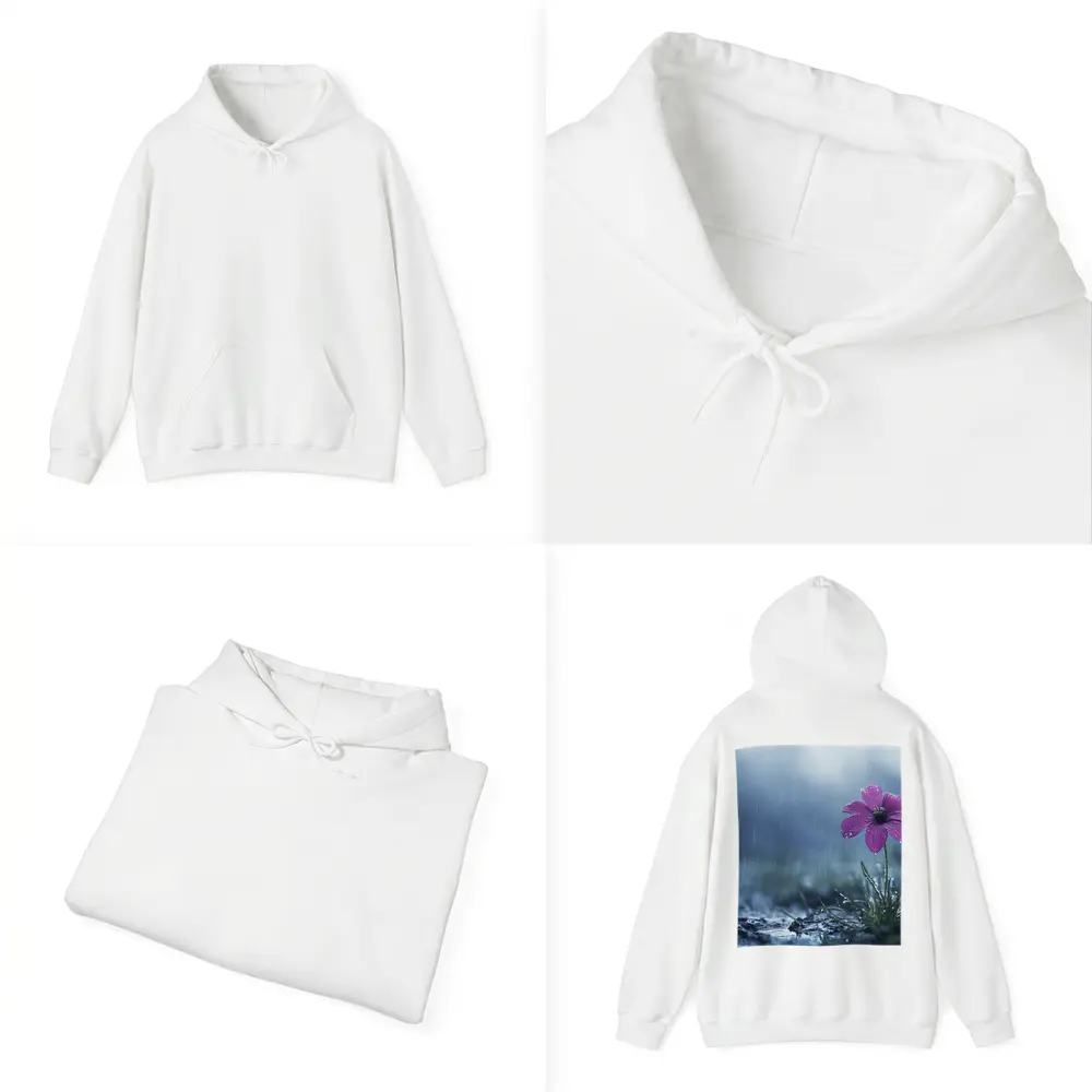 Purple Flower Standing Alone In Rain – Hoodies