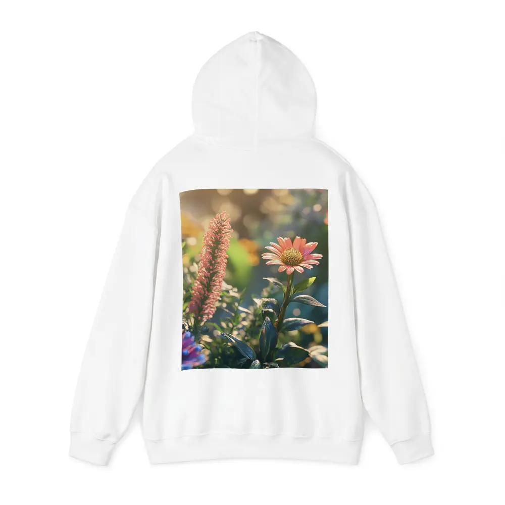 Pink Gerbera Daisy Garden Sunlit Scene – Hoodies