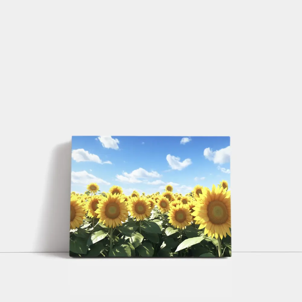 Sunflower Field Under Bright Blue Sky – Wall Art