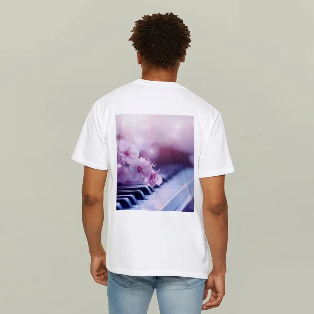 Cherry Blossoms Resting On Piano Keys – T-Shirts