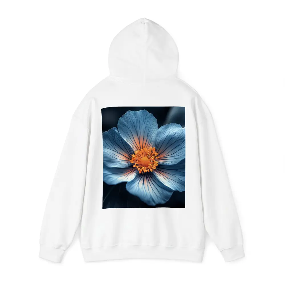 Blue Flower Orange Center Dark Leaves – Hoodies