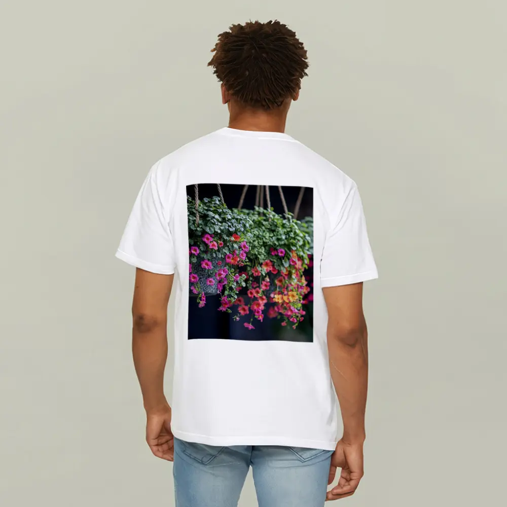 Pink Calibrachoa Flowers Hanging Basket Garden – T-Shirts