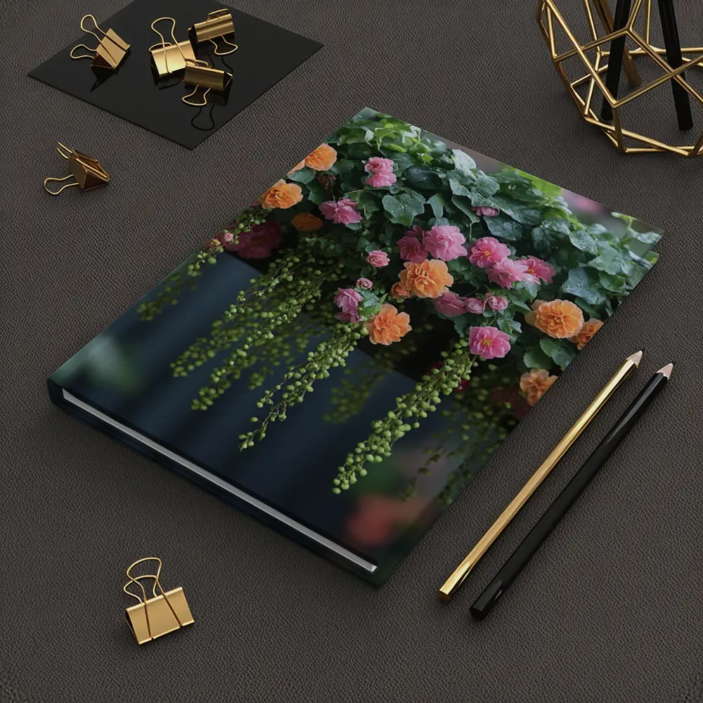 Hanging Basket Pink Orange Begonias Garden – Notebooks