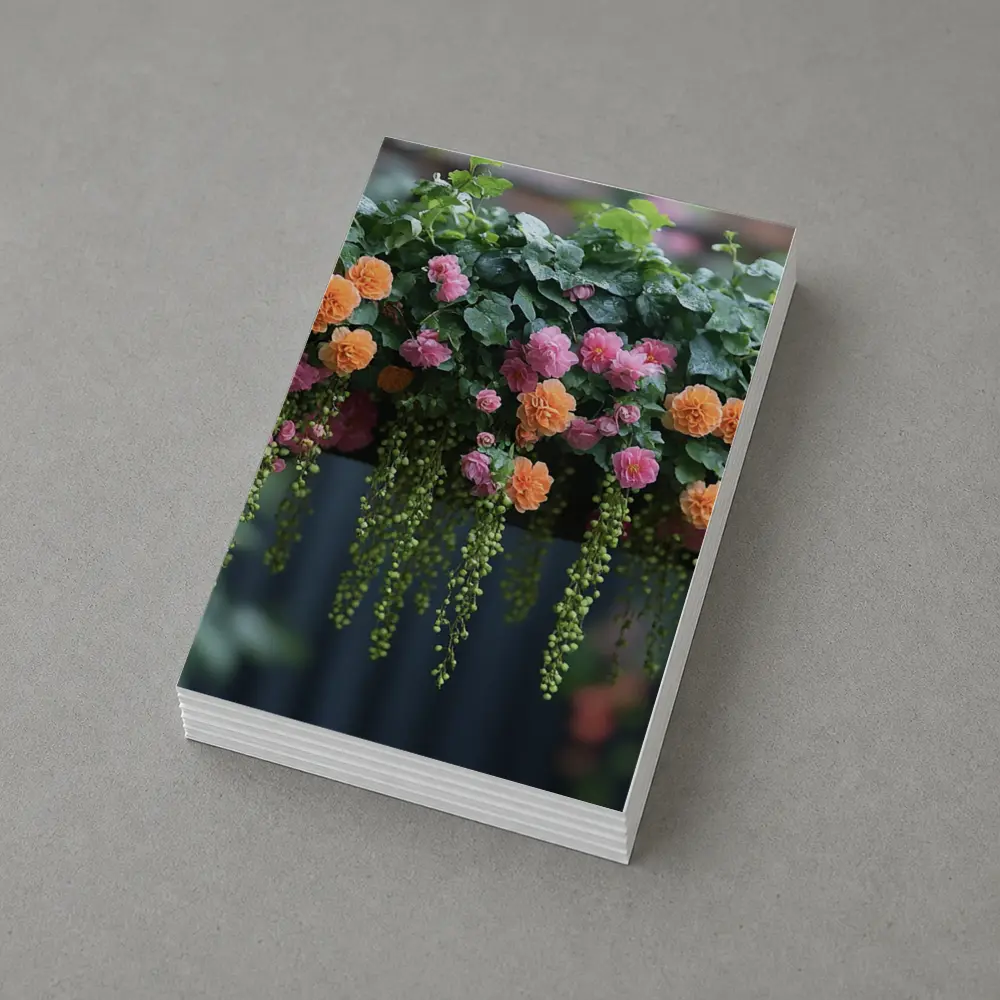 Hanging Basket Pink Orange Begonias Garden – Postcards