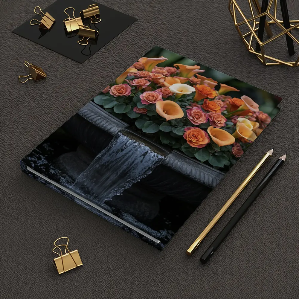 Orange Roses Calla Lilies Garden Fountain – Notebooks