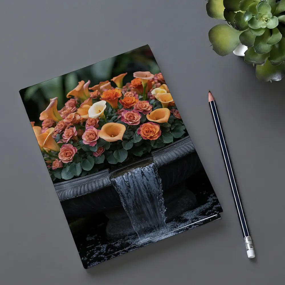 Orange Roses Calla Lilies Garden Fountain – Notebooks