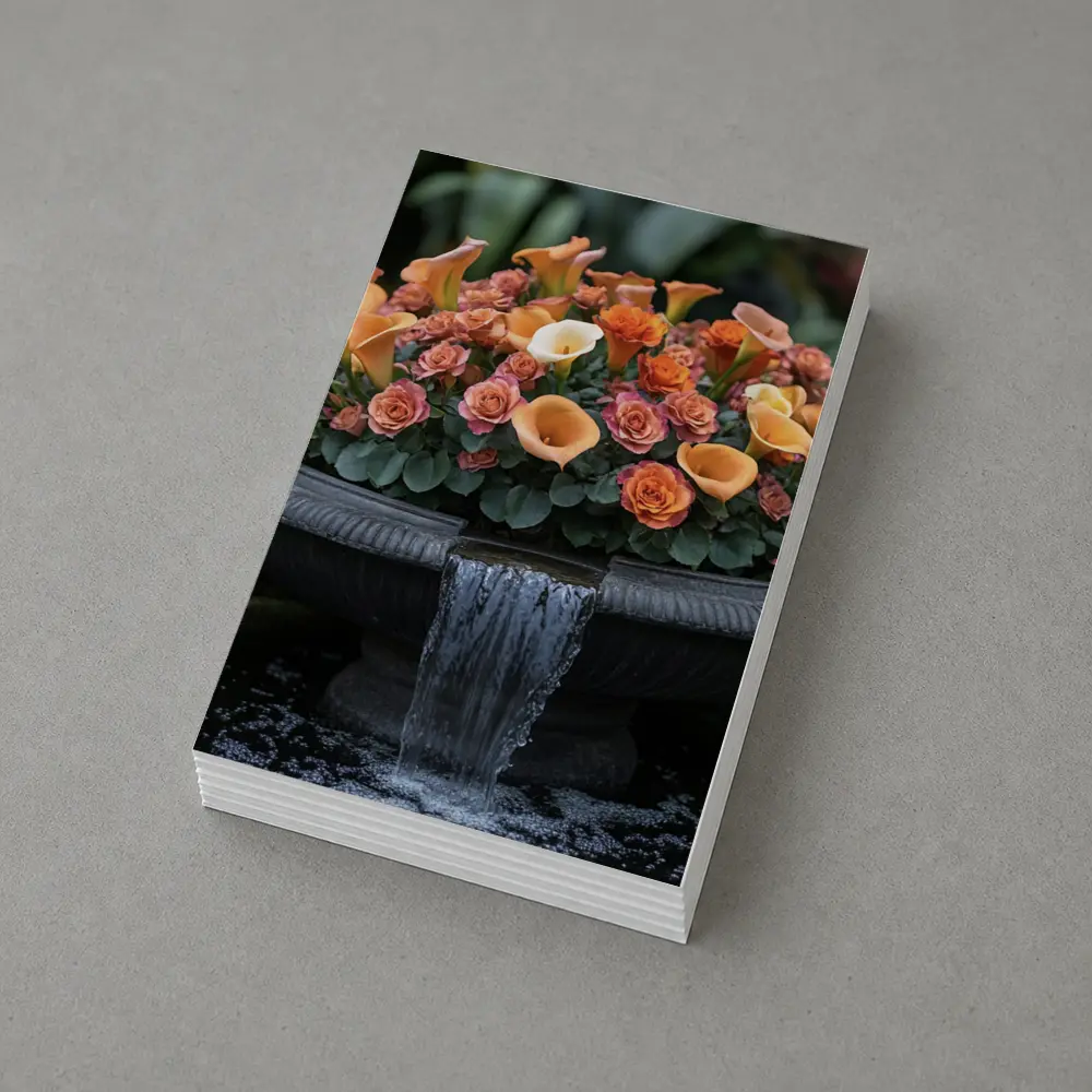 Orange Roses Calla Lilies Garden Fountain – Postcards