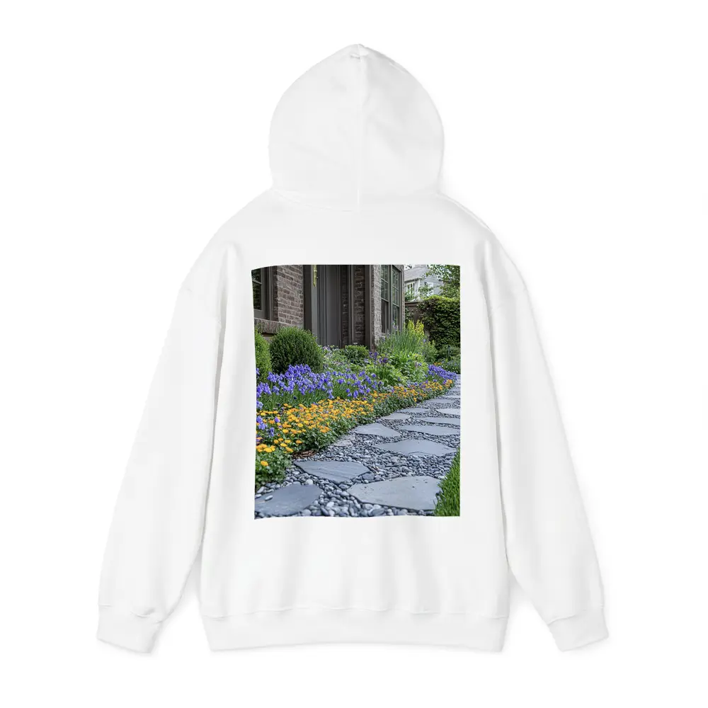 Iris Flower Garden Stone Path Backyard – Hoodies