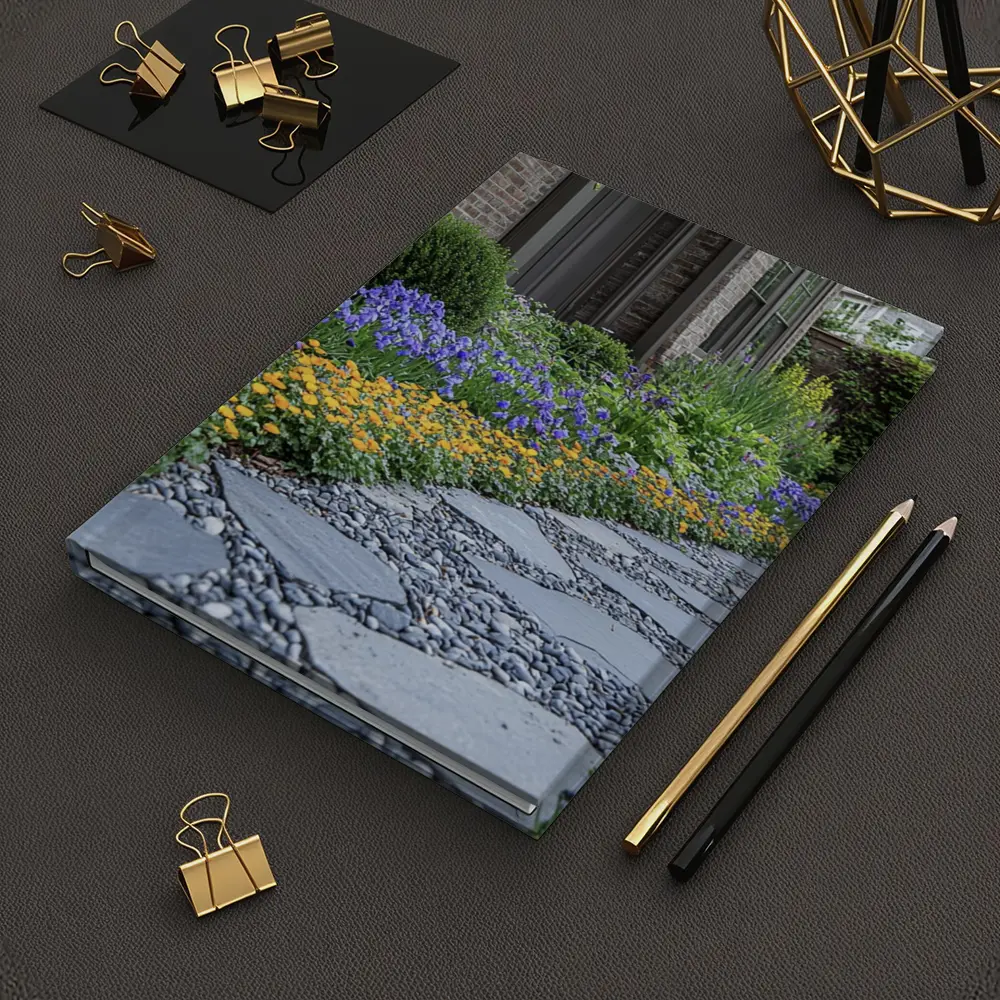 Iris Flower Garden Stone Path Backyard – Notebooks