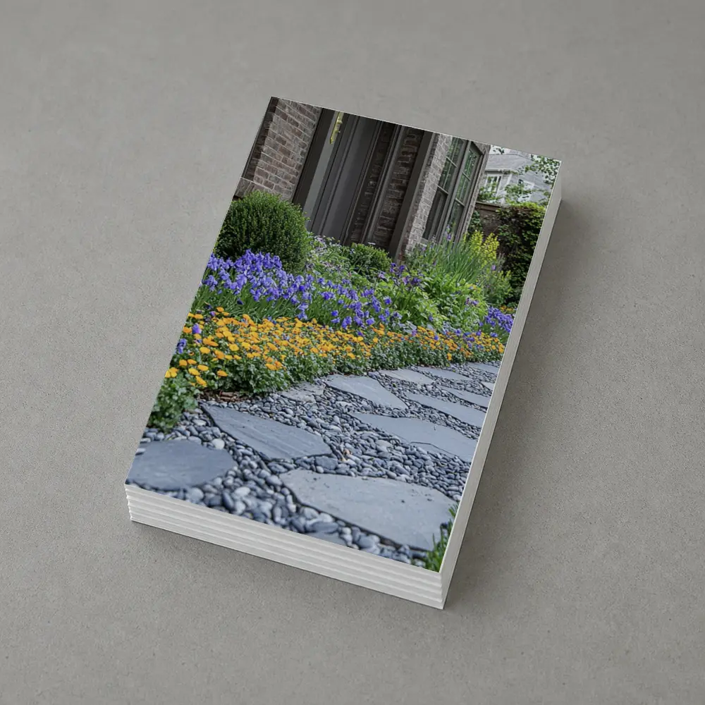 Iris Flower Garden Stone Path Backyard – Postcards