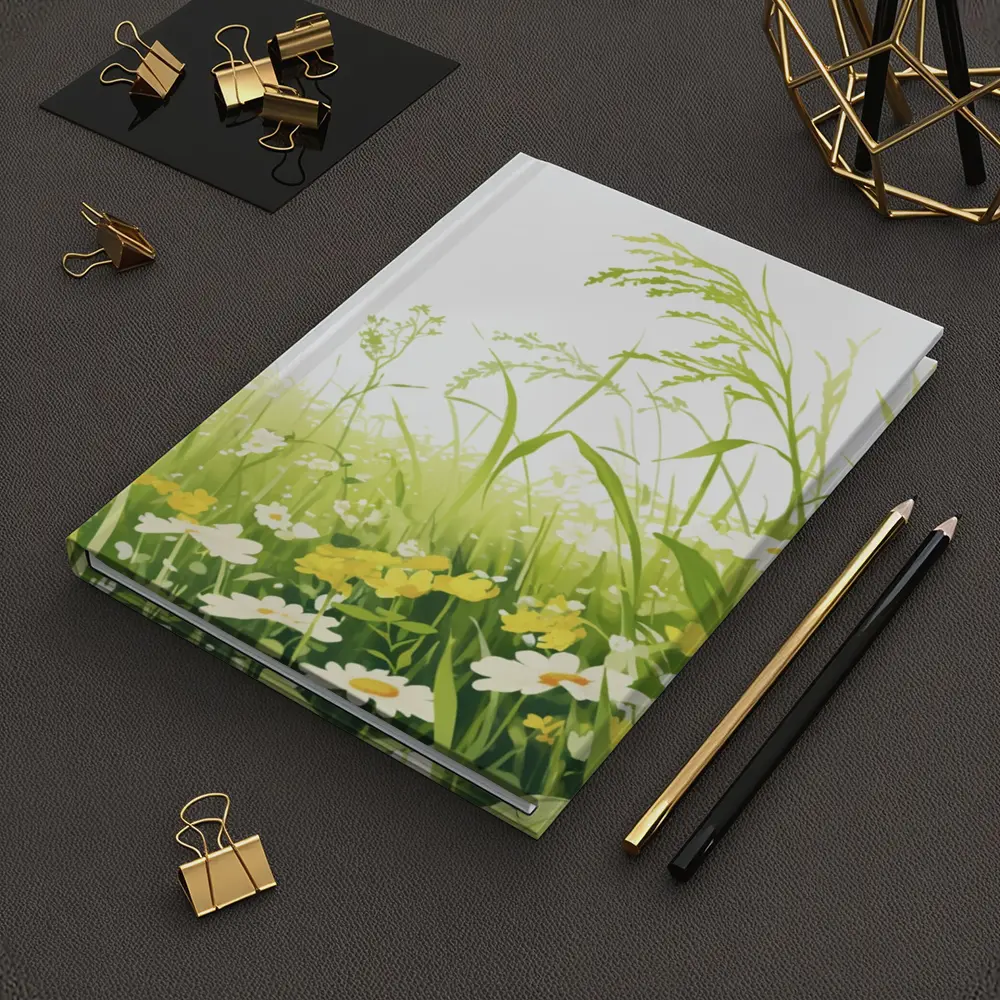 Butterfly Flying Over Daisy Wildflower Meadow – Notebooks