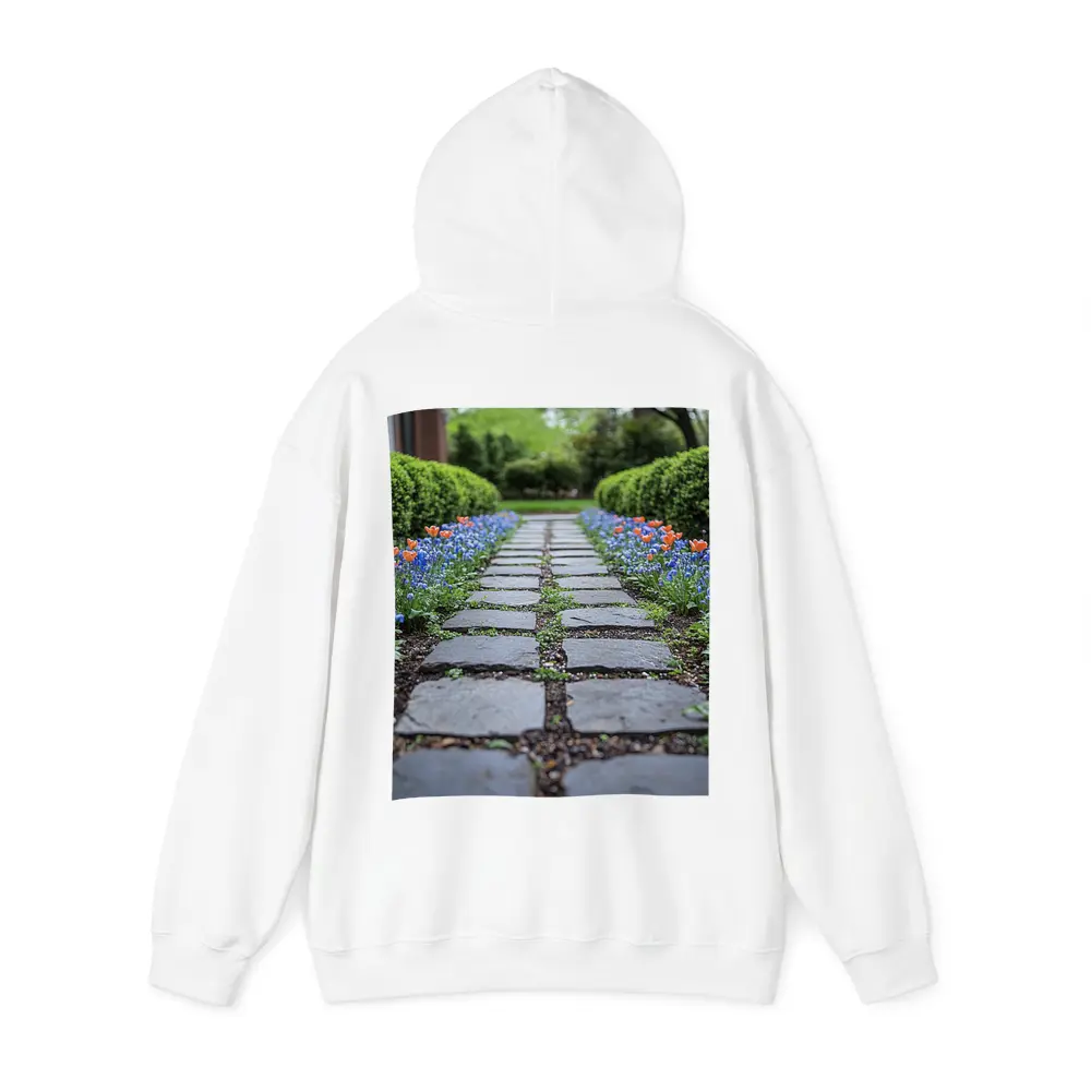 Tulips And Muscari Along Garden Stone Path – Hoodies