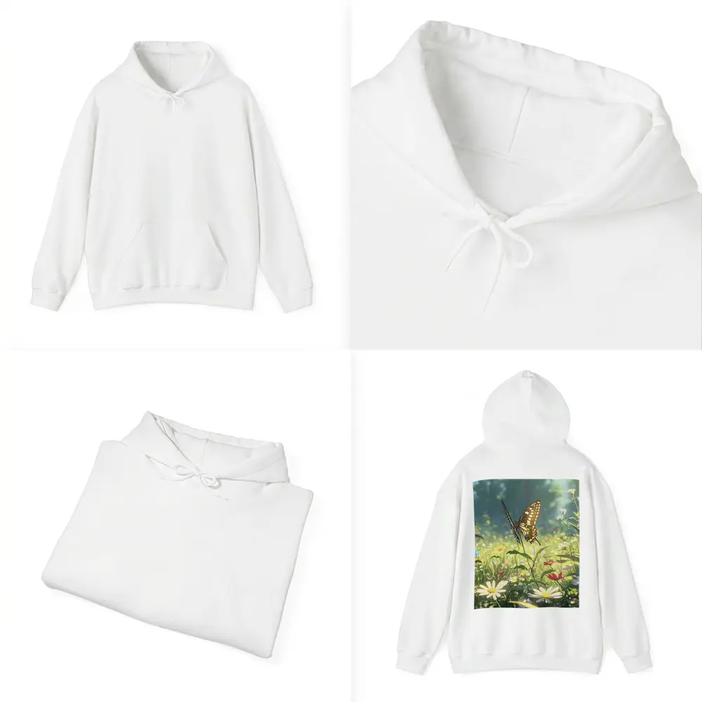 Swallowtail Butterfly Sunny Wildflower Meadow Art – Hoodies