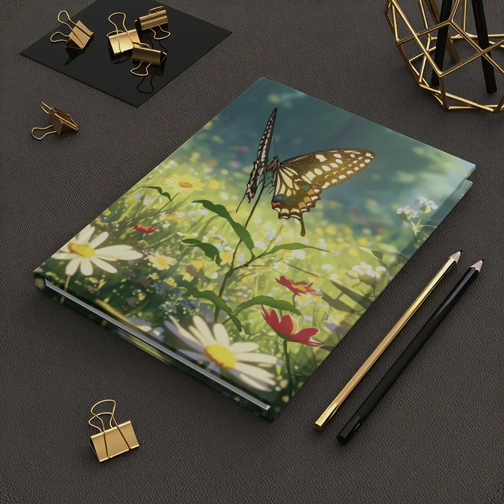 Swallowtail Butterfly Sunny Wildflower Meadow Art – Notebooks