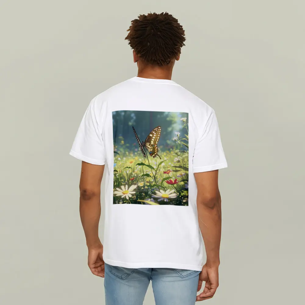 Swallowtail Butterfly Sunny Wildflower Meadow Art – T-Shirts