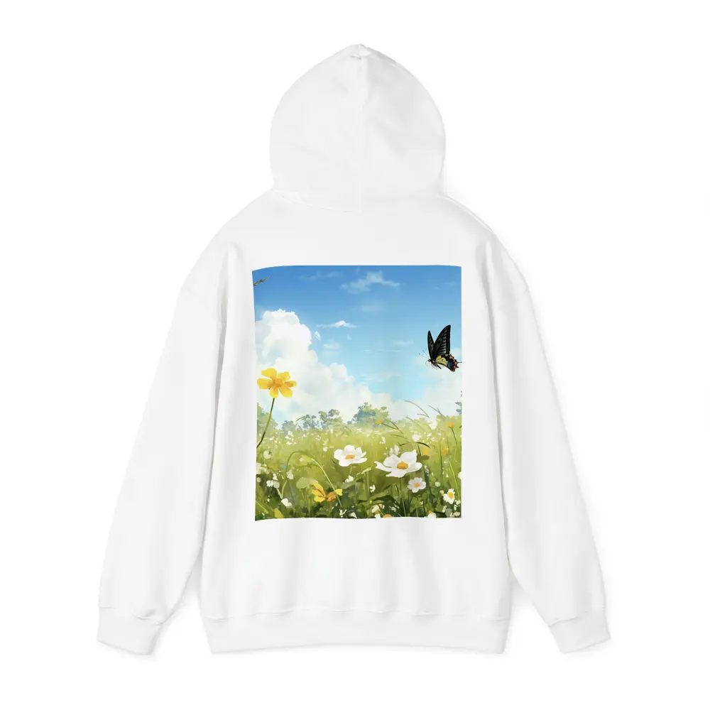 Swallowtail Butterfly Over Sunny Wildflower Meadow – Hoodies