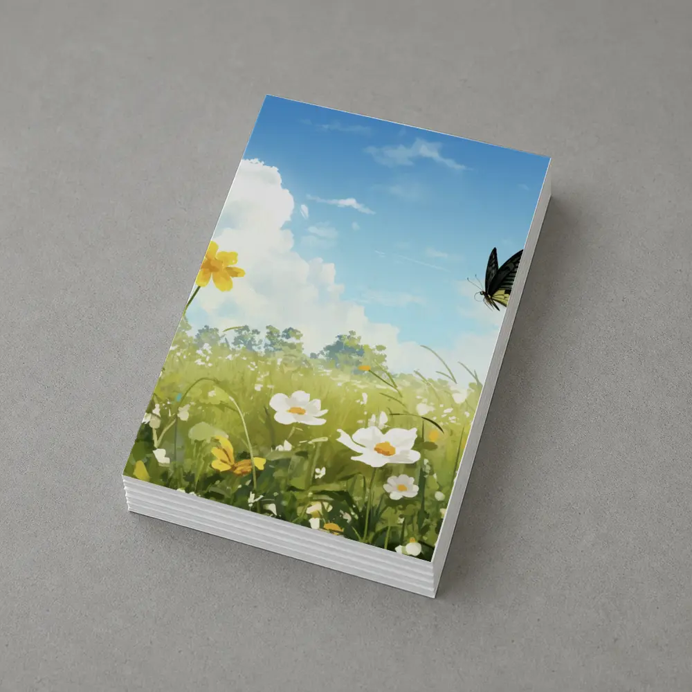 Swallowtail Butterfly Over Sunny Wildflower Meadow – Postcards