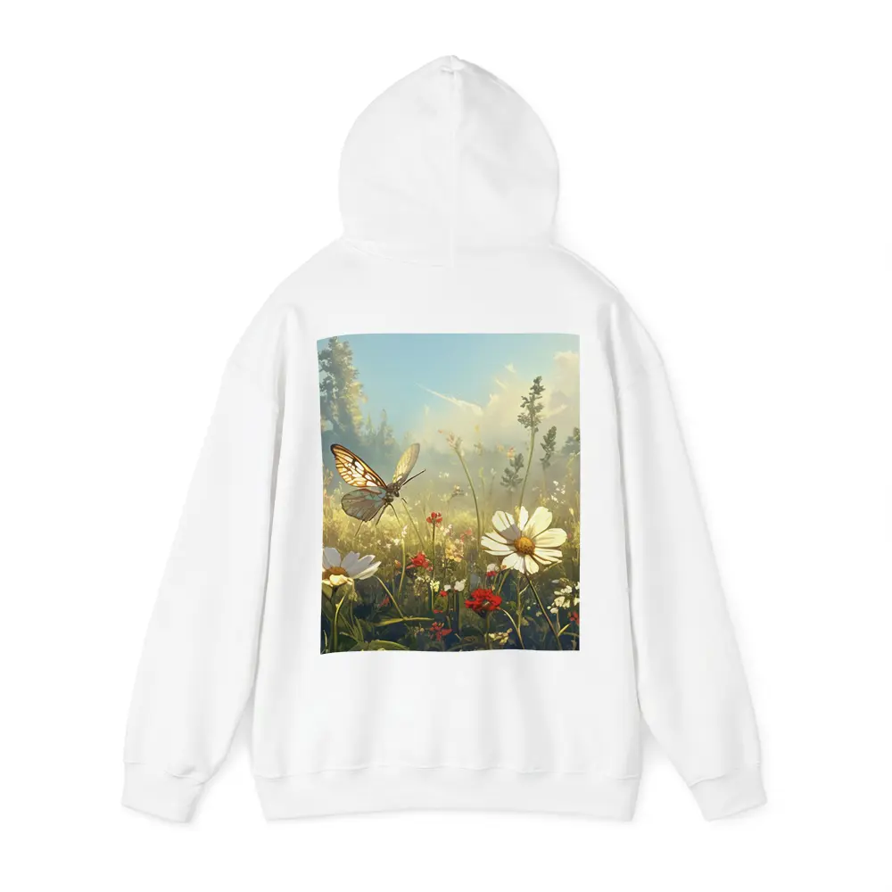Butterfly Over Daisy Wildflower Meadow Summer – Hoodies