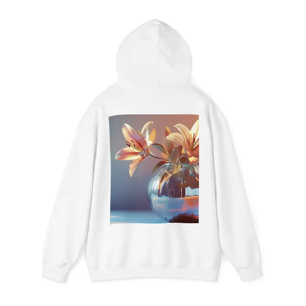 Pink Lilies Glass Vase Soft Light – Hoodies