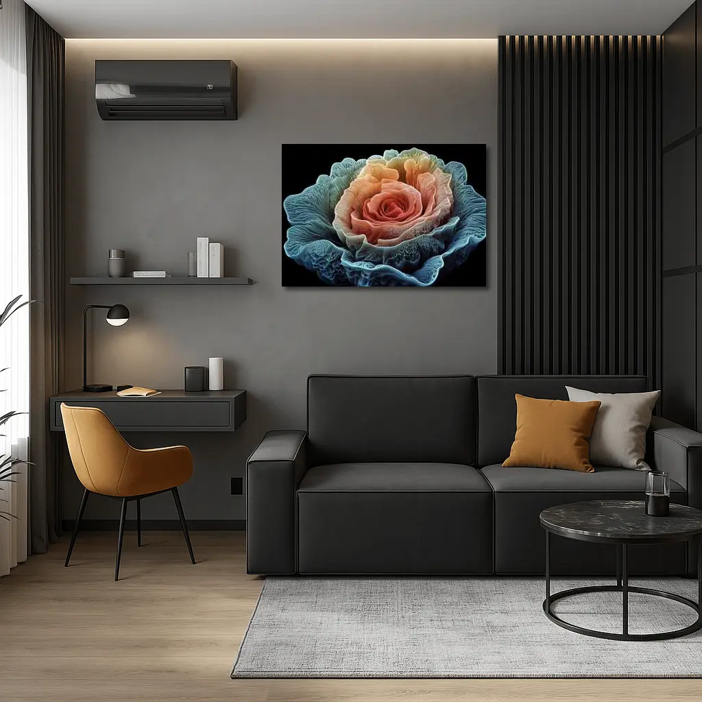 Rose Macro Bloom Black Background Art – Wall Art