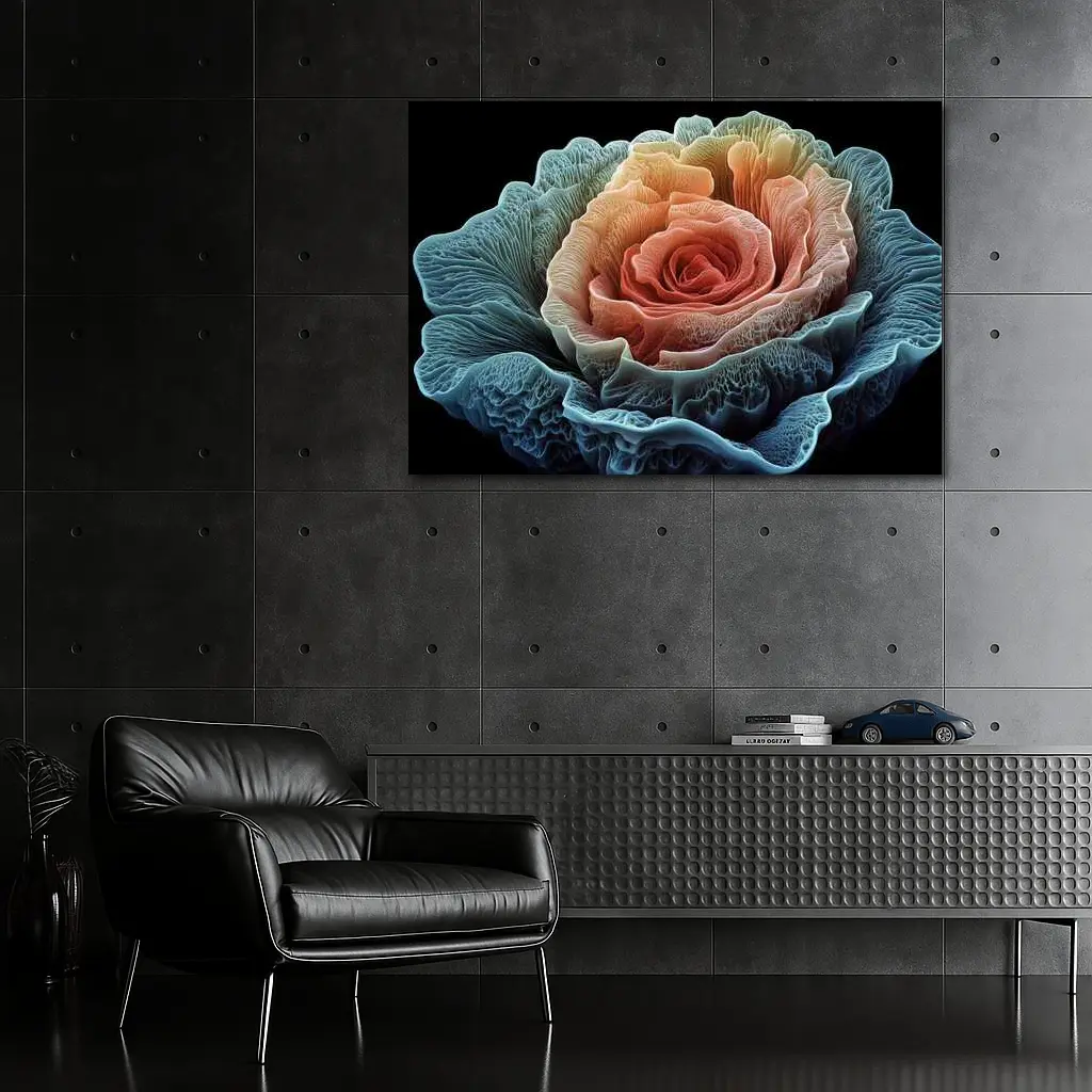 Rose Macro Bloom Black Background Art – Wall Art