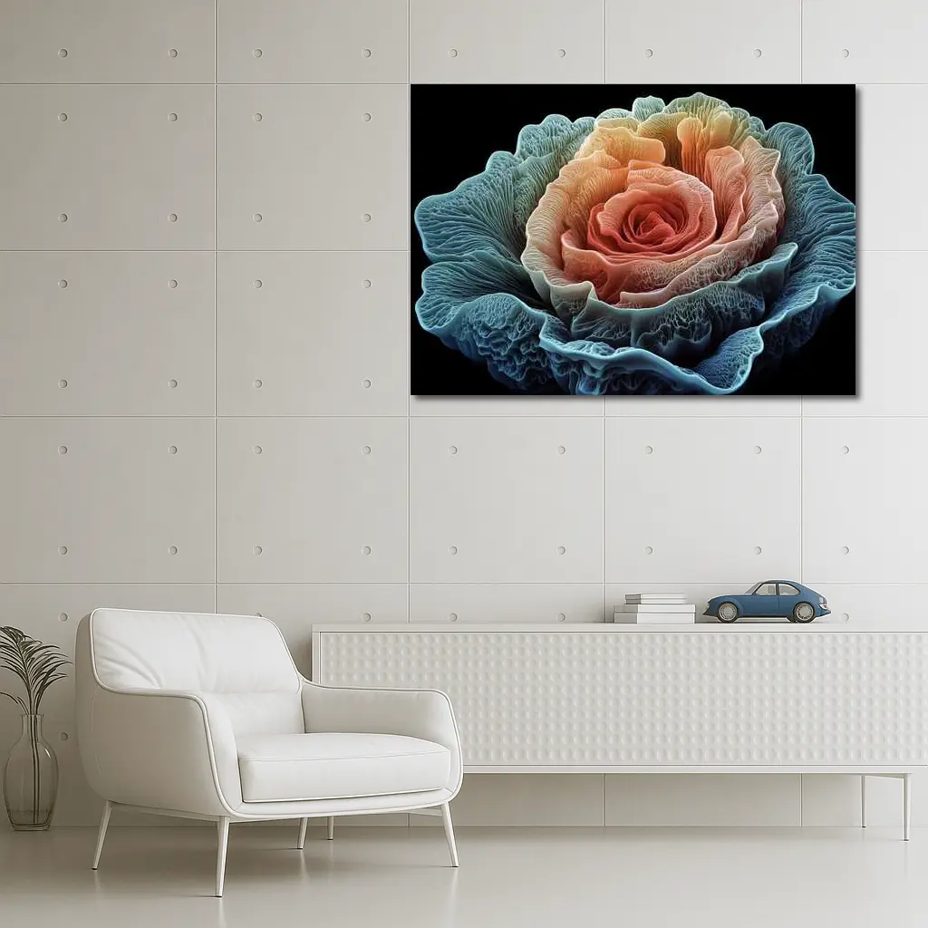 Rose Macro Bloom Black Background Art – Wall Art