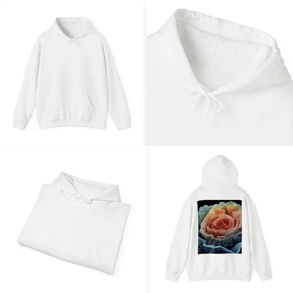 Rose Macro Bloom Black Background Art – Hoodies