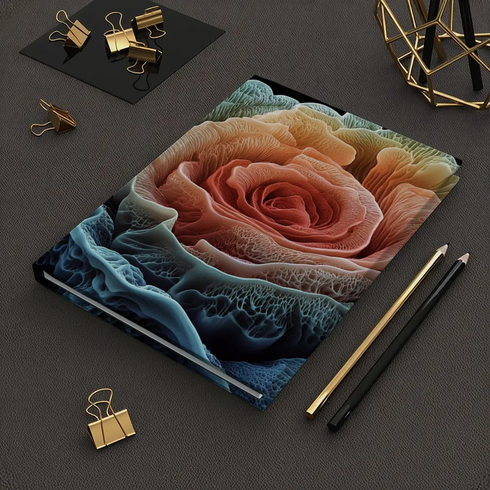 Rose Macro Bloom Black Background Art – Notebooks