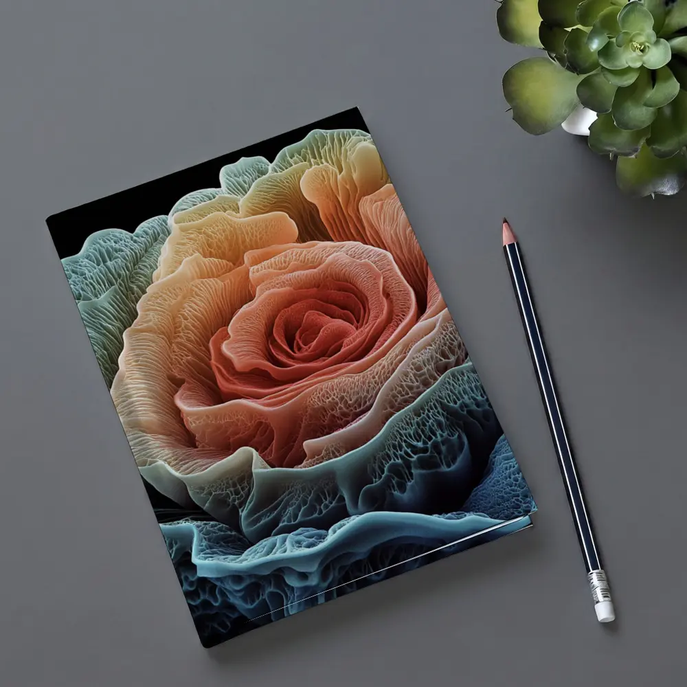 Rose Macro Bloom Black Background Art – Notebooks