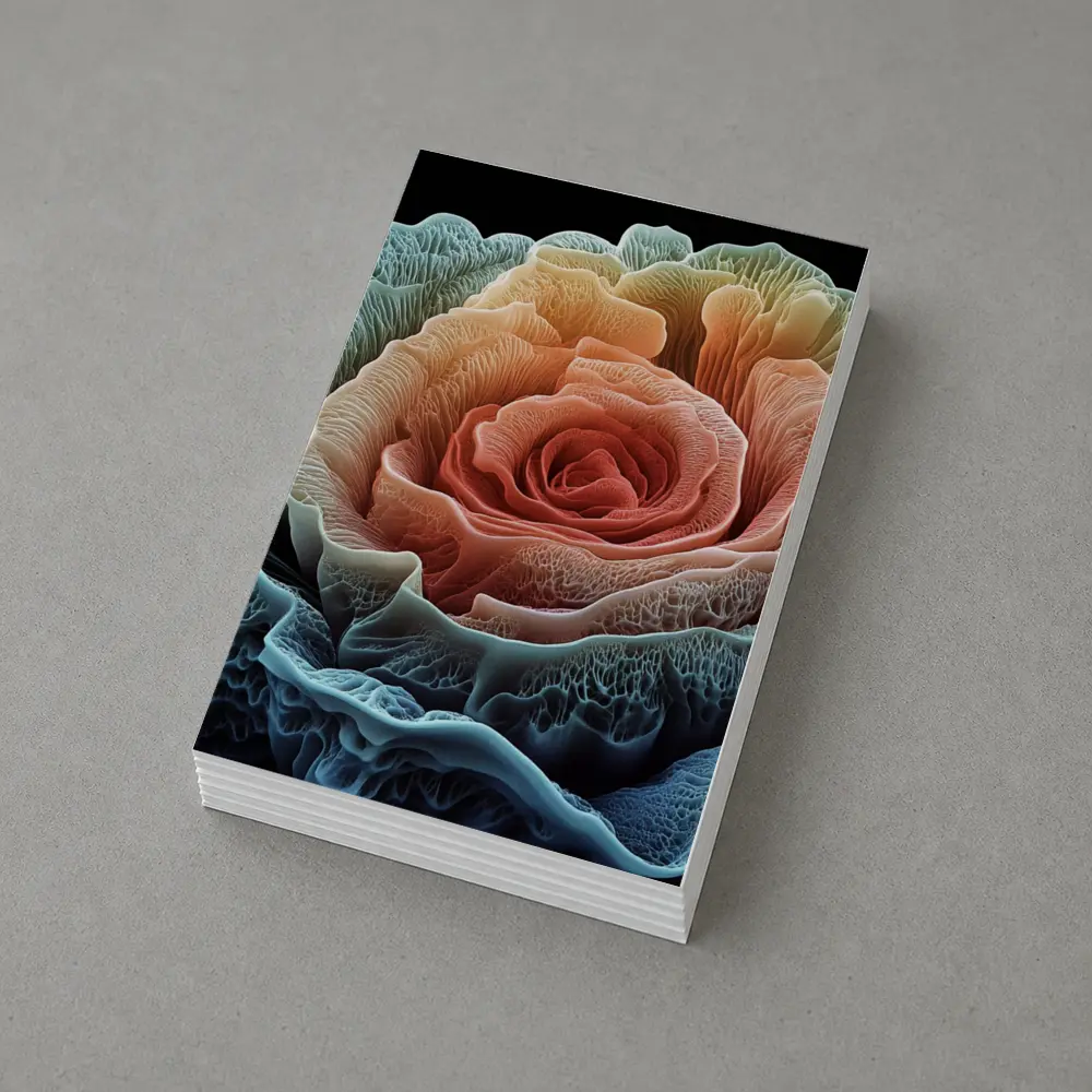 Rose Macro Bloom Black Background Art – Postcards