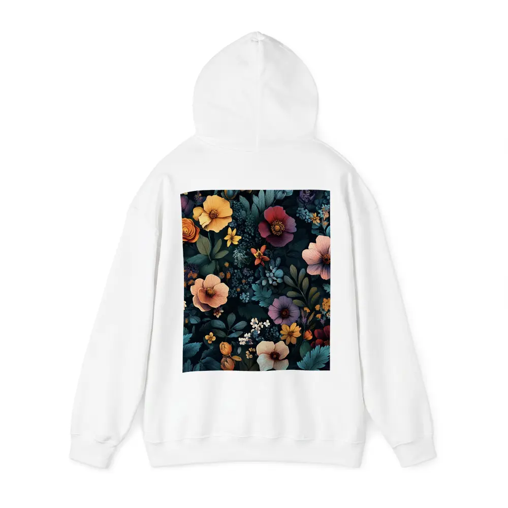Dark Floral Pattern Mixed Wildflowers Botanical – Hoodies