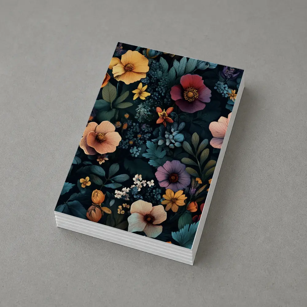 Dark Floral Pattern Mixed Wildflowers Botanical – Postcards