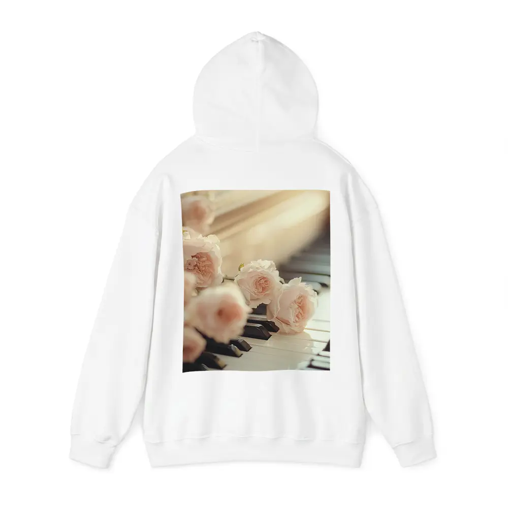 Pink Roses Resting On Piano Keys – Hoodies
